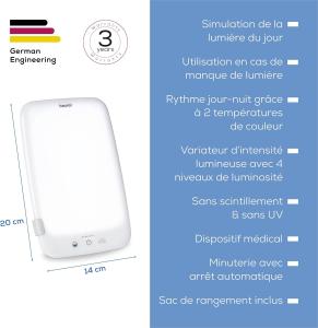Image Lampe Luminothérapie Beurer TL35 - 10.000 Lux - Blanc à 44,99€