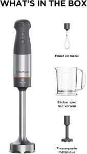 Image Mixeur Plongeant Kenwood HBM60.007GY SureGrip - Gris à 49,90€