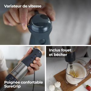 Image Mixeur Plongeant Kenwood HBM60.007GY SureGrip - Gris à 49,90€