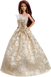 Image Collector Poupée Barbie JBJ02 Joyeux Noël 2025 Robe Agent et Or à 18,95€