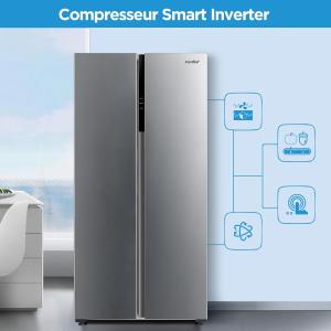 Image Réfrigérateur-Congélateur Américain COMFEE' RCS609IX2 - Inox à 549,99€