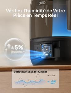 Image Humidificateur d'air bébé Dreo DR-HHM006 - 3L - Noir à 42,49€