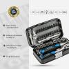Image Coffret à outils Högert HT1R462 - Jeu de douilles tournevis à cliquet - 38 Pièces - Noir/bleu à 26,04€