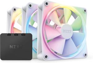 Image Pack 3 Ventilateurs RGB NZXT F120 RF-R12TF-W1 - Avec Contrôleur - 120mm - Blanc à 41,49€