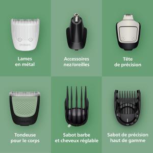 Image Tondeuse tout-en-un Philips MG7961/15 Multigroom série 7000 - 17 accessoires - Inox à 59,99€