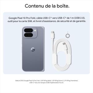 Image Smartphone Android Google Pixel 10 Pro Fold - 256Go - Quartz Gris à 1499€