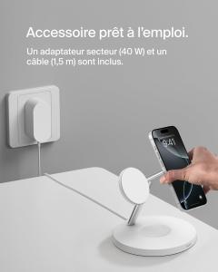 Image Station de Recharge 3-en-1 Belkin BoostCharge - Qi2 - Blanc à 59,99€