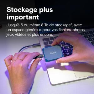 Image Disque SSD Externe Crucial X10 2To - Bleu à 179,99€