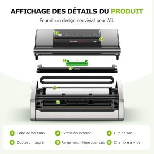 Image Machine Sous Vide Alimentaire Bonsenkitchen VS5100 – Gris 110,49€
