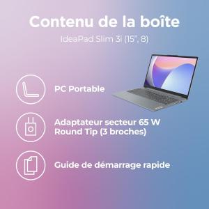 Image PC Portable 15,3" FHD Lenovo IdeaPad Slim 3 15IRU8 (i3, RAM 8Go, SSD 512Go) - Gris à 449,99€