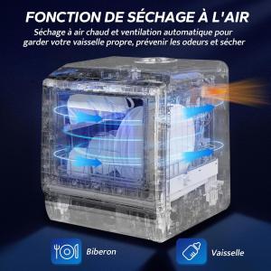 Image Mini lave-vaisselle AIRMSEN Comptoir - Blanc sur noir à 243,67€