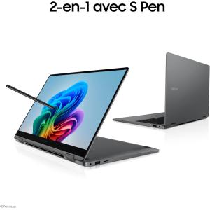 Image PC portable 15,6" Samsung Galaxy Book5 360 (Ultra7, RAM 16Go, SSD 1To) - Anthracite à 1 299,00€