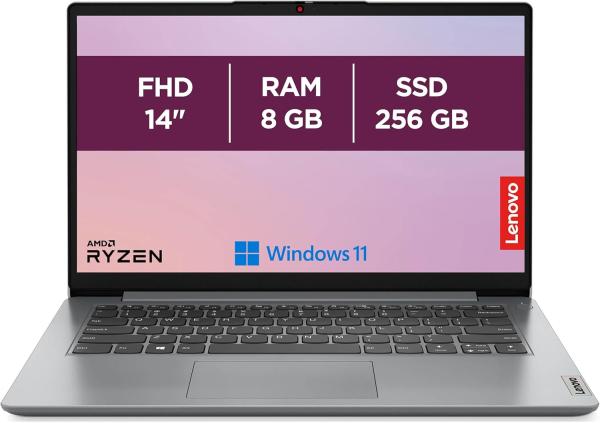 Image PC Portable Lenovo IdeaPad 1 14ALC7 - 14" FHD, AMD Ryzen 5 5500U, 8Go RAM, 256Go SSD, Radeon, Windows 11
