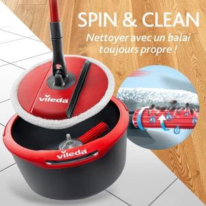 Image Balai serpillière Vileda Spin & Clean - Noir et Rouge à 27,99€