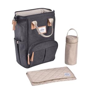 Image Sac à langer Béaba Wellington - Gris Chiné foncé à 49€