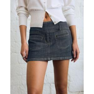 Image Jupe-short Bershka jean taille haute - Marine à 20,99€