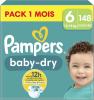 Image Pack 148 Couches Pampers Baby-Dry Poche Stop & Protect - Taille 6