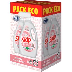 Image Pack Lessive liquide Skip Unilever Peaux Sensibles 2x54 lavages - Frais à 18,29€