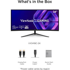 Image Écran PC Gamer ViewSonic VX3418C-2K - Noir à 229,99€