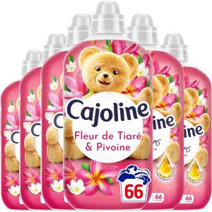 Image Pack 6 Adoucissant liquide Cajoline Fleur de la Tiaré & Pivoine - 23,56€