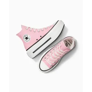 Image Chaussure high top Converse Chuck Taylor All Star Lift Double Stack Platform Canvas - Rose clair méduse/Écru à 47,99€