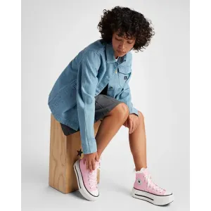 Image Chaussure high top Converse Chuck Taylor All Star Lift Double Stack Platform Canvas - Rose clair méduse/Écru à 47,99€