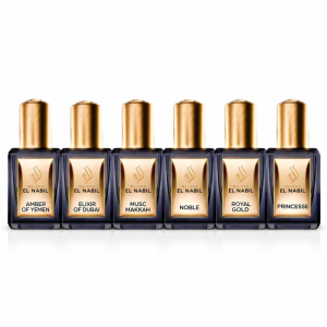 Image Extrait de parfum El Nabil Lot de 6 Princesse/Royal Gold/Noble/Makkah/Elixir of Dubai/Amber of Yemen - Multicolore à 17,99€