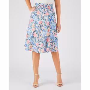 Image Jupe Damart Jupe ceinture à boucle - Multicolore Fleuri à 15,99€
