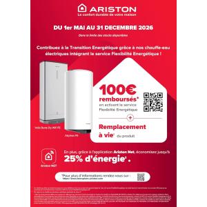 Image Chauffe-Eau Ariston Velis Evo Dune Dry WiFi 80L - Blanc à 410,99€ + ODR 100€