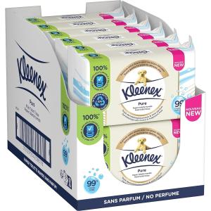 Image Pack 12 Paquets Papier toilette humide Kleenex Pure - Blanc à 16,55€