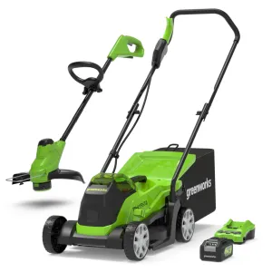 Image Tondeuse et coupe-bordure Greenworks POWERALL GD24LM33LT25K4 - Vert à 199,99€