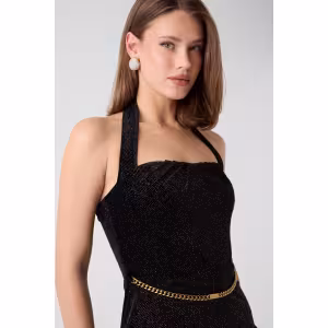 Image Robe Marciano Velours Pailleté - Noir multicolore à 196,00€