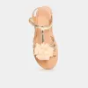 Image Sandales Fille à paillettes et fleurs LH - Jaune Or - 13,99€