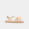 Image Sandales Fille à paillettes et fleurs LH - Jaune Or - 13,99€