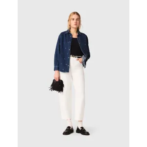 Image Chemise Femme Maje Chemise en denim strassé - Bleu à 165€
