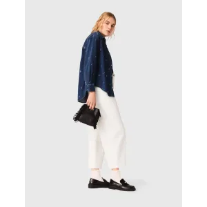 Image Chemise Femme Maje Chemise en denim strassé - Bleu à 165€