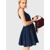 Image Robe évasée  Femme Maje en denim brodé - Marine à 195€