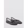Image Ballerines Femme Mango en maille filet imprimé animal - Noir à 15,99€
