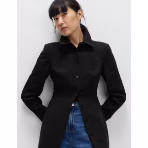 Image Veste Femme M&S coupe ajustée à taille cintrée noir à 52,20€