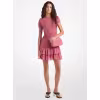 Image Mini-robe Michael Kors smockée en georgette à volants - Bois de Rose à 100€