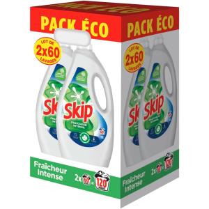 Image Lessive liquide Skip Fraîcheur Intense 2x60 lavages à 18,29€