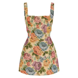 Image Robe moulante PrettyLittleThing Sergé Fleuri - Gris Pierre à 25,90€