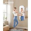 Image Armoire à bijoux murale SONGMICS JJC026W01 - Surface Blanche + Doublure Grise Beige à 89,99€