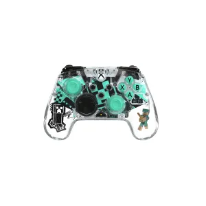 Image Contrôleur sans fil REALMz™ Minecraft Steve Diamond Print - Transparent vert menthe à 49,99€