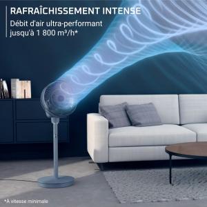 Image Ventilateur sur pied Rowenta Turbo Silence Compact 3D Multiflow QV5041F1 - Bleu Gris à 99,99€