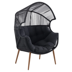 Image Fauteuil oeuf à poser de jardin Ecloz Sunset - Anthracite à 209,3€