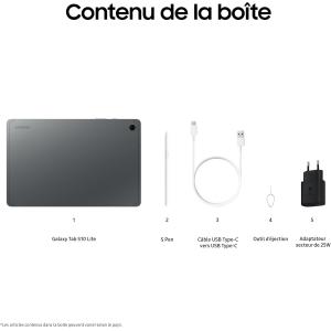 Image Tablette Samsung Galaxy Tab S10 Lite - Gris + Chargeur Secteur Rapide 25W à 329€