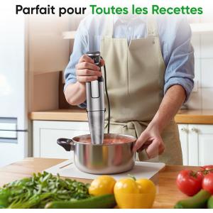 Image Mixeur plongeant BESROY 5 en 1 1100W - Noir à 34,80€