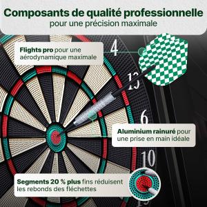 Image Cible de fléchettes électronique Ultrasport avec portes - Noir à 93,49€