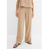 Image Pantalon bonprix rayé à taille élastiquée - Camel mat/marron rayé à 14,99€